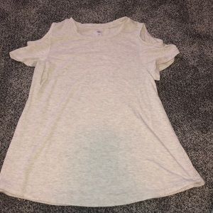 Grey Cold Shoulder Shirt